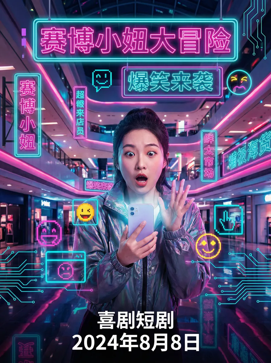 欧美1卡2卡3卡4卡免费 搞笑喜剧短剧 - 赛博小妞大冒险海报